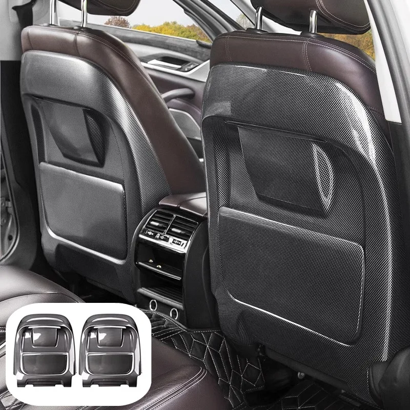 Car Front Seat Anti-Kick Mats protective cover Seat back protection For BMW X6 G06 2019-2023 Auto Accessories