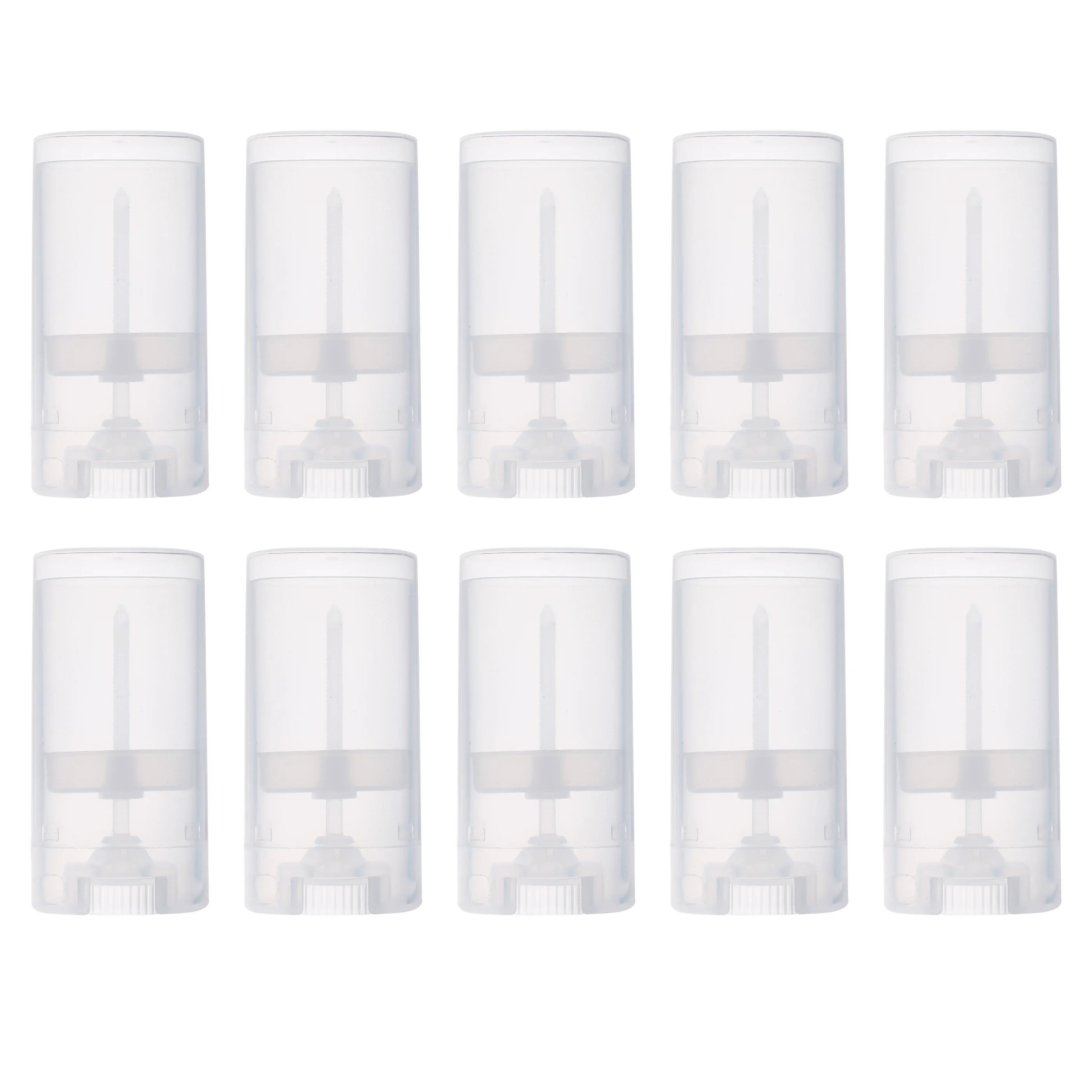 20/30/50pcs White Black Transparent Empty Oval Flat Lip Balm Tubes Plastic Perfume Deodorant Containers 15ml Lipstick Tubes