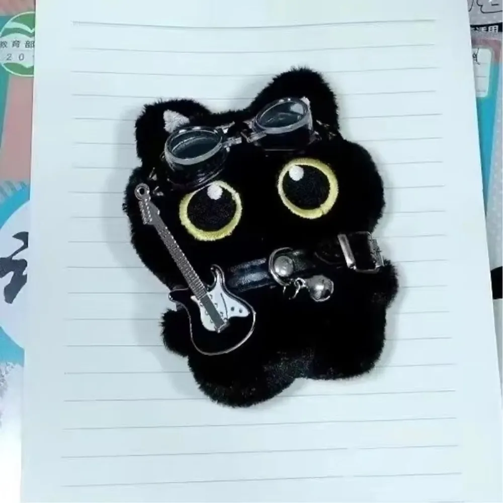 Gifts Portable Plush Little Black Cat Pendant Plush Toys Bag Accessories Punk Cat Doll Backpack Decoration Cat Keychain