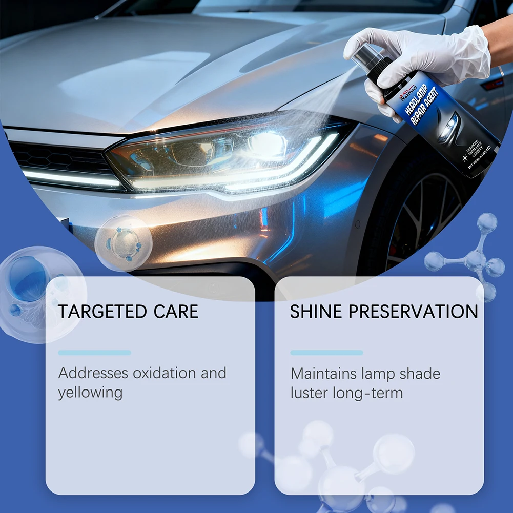 

Набор для восстановления линз автомобильных фар: легкое нанесение спреем, без инструментов. После мойки автомобиля