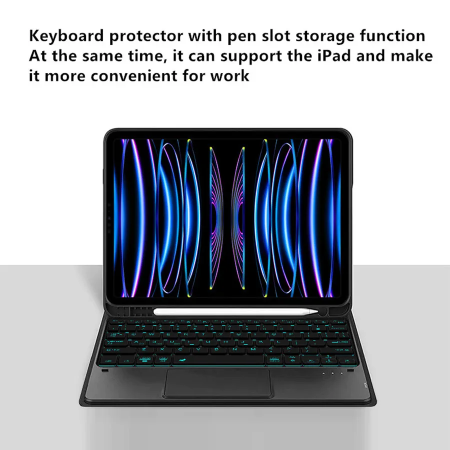 Keyboard Case For iPad Pro Air 11 13 2024 12 9 Inch Keyboard Case iPad 9th 10th Generation Air 5 4 10.2 9.7 6th Case Magic Cover