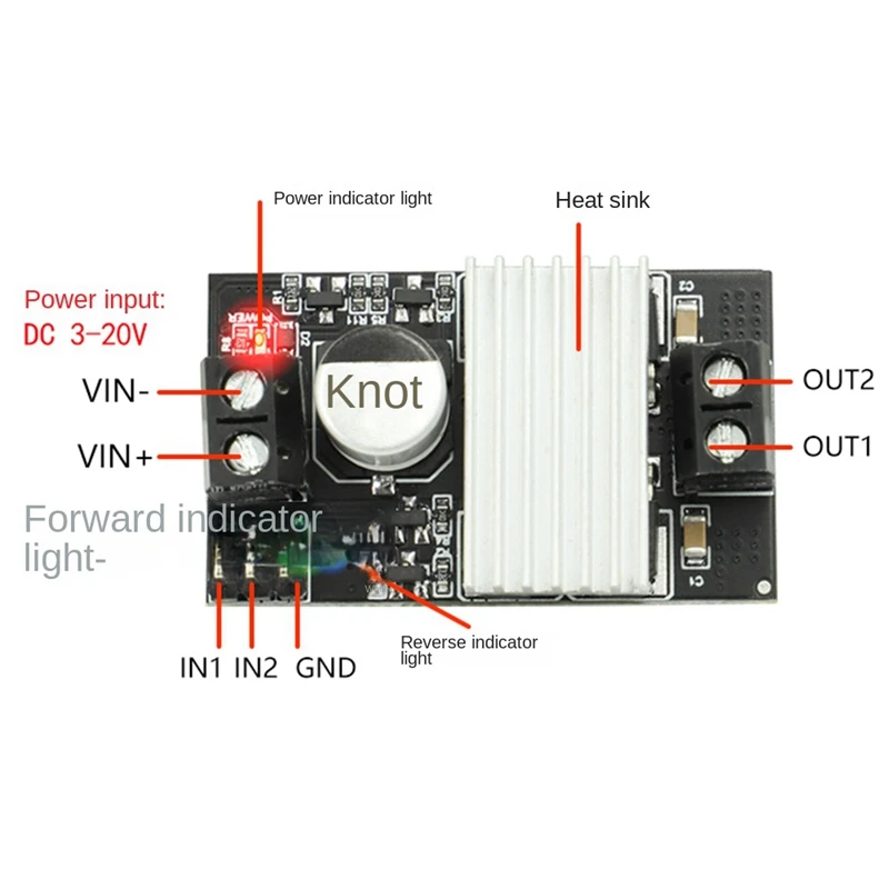 10A DC Motor Drive Module Forward And Reverse PWM Speed Regulation Dimming 3-20V Low Voltage High Current Module