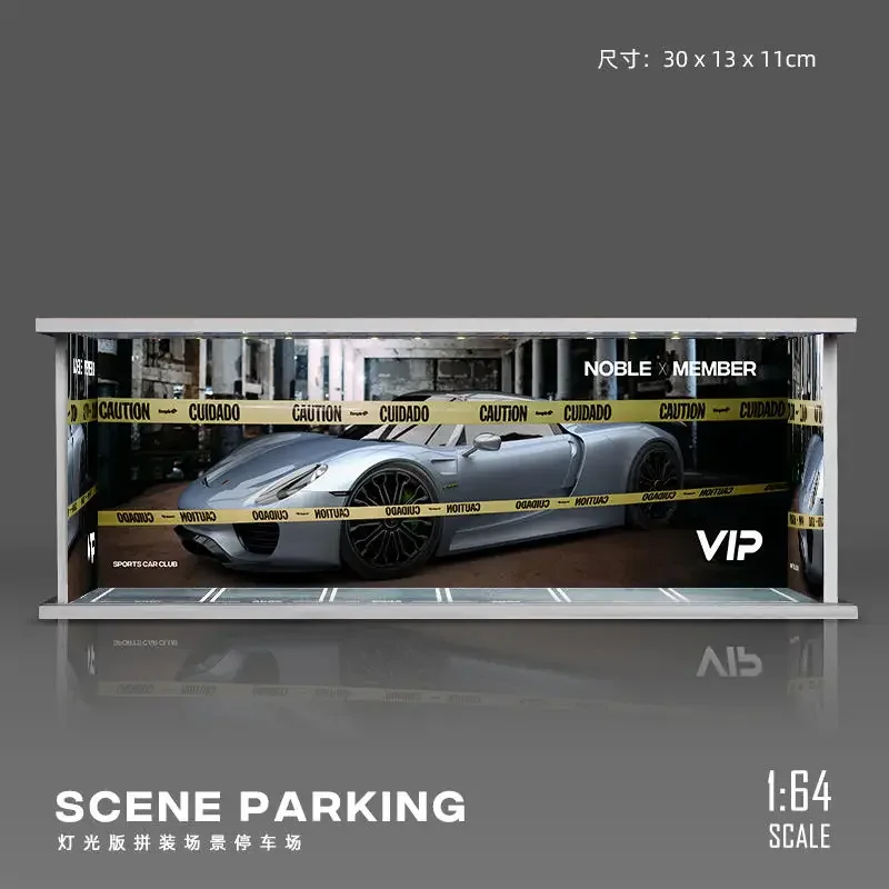 Collector 1:64 Light Garage Scene Parking Lot Toy Car Model Storage Box Display Box Toys for Kids Car Model Replica Collection