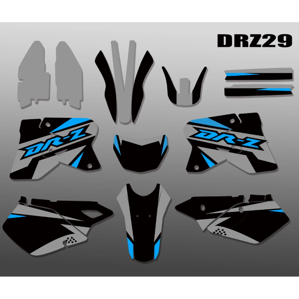 DRZ 400 TEAM GRAPHICS DECALS Stickers FOR Suzuki DRZ400 DR-Z400 DRZ400S DRZ400SM 2000 2001 2002 2002 2004 2005 2006 2007-2012