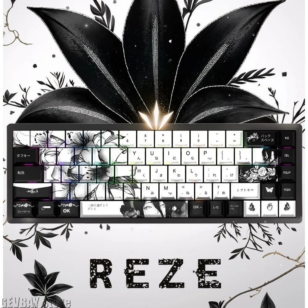 129/135 Keycap Set PBT Side Engraved Sublimation Translucent Compatible with 64 84 98 108 Mechanical Keyboard Accessories