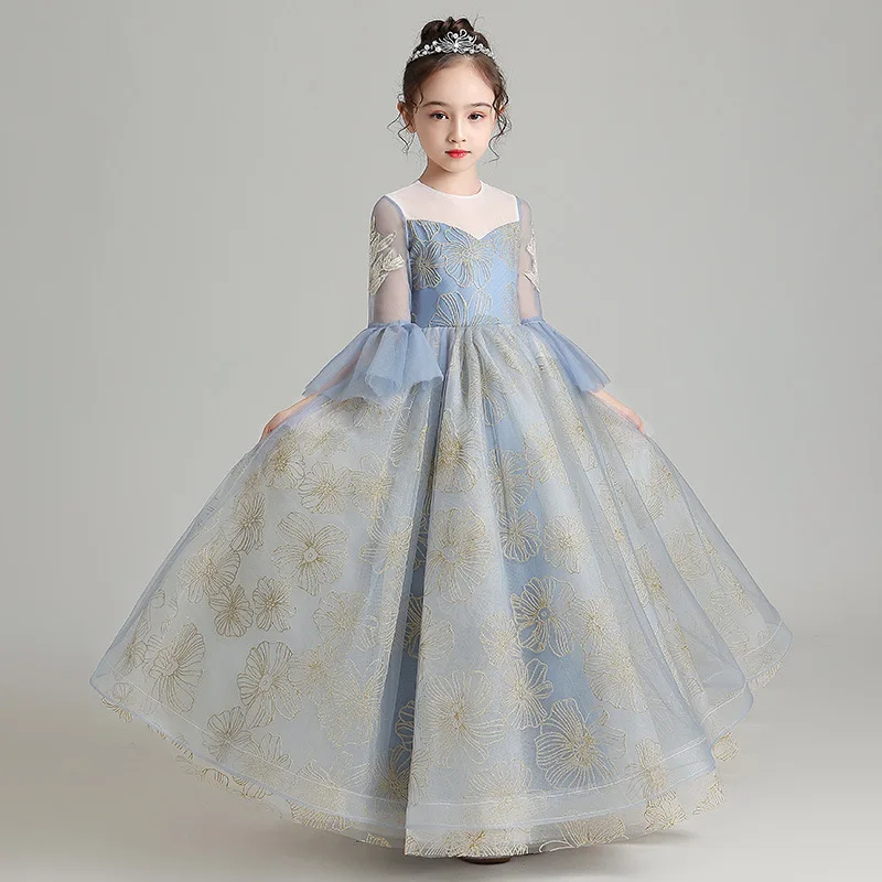 robe-de-princesse-brodee-pour-petite-fille-tenue-de-ixd'anniversaire-tutu-manches-mi-sulf-vintage-de-soiree