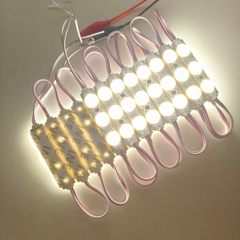 100pcs 1.5W High Power SMD 2835 Led Module 160degre DC12V Waterproof 3led Injection Light For Shop Signboard Advertisement