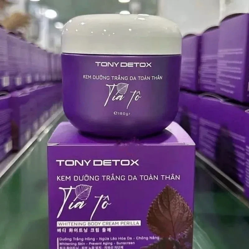 Kem Body Tía Tô Tony Detox Dưỡng Trắng Da Toàn Thân Chống Nắng, Dòng Dưỡng Trắng Da Cao Cấp Chính Hãng 180g Bottle Bright White