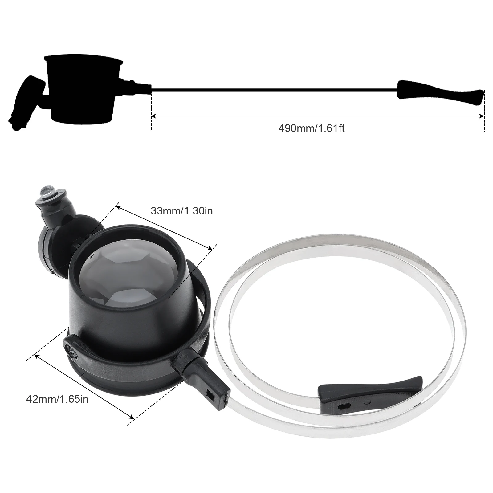 Lente d'ingrandimento 15X con luci a LED ABS regolabile indossabile senza occhielli lente d'ingrandimento per occhi singoli lente d'ingrandimento per la riparazione