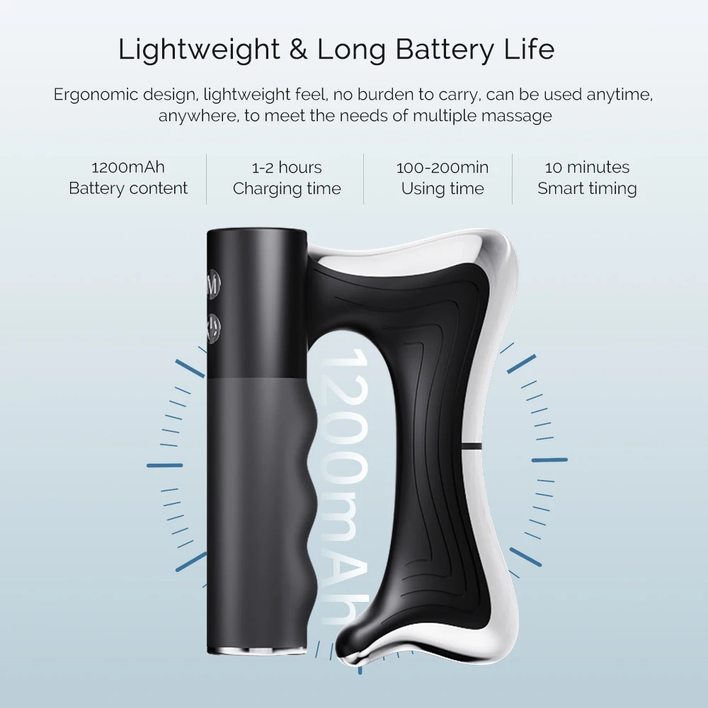 10500RPM High Speed Vibration Fascia Knife Massager Electric Muscle Scraper Blade Deep Tissue Body Relax Lifting Fitness Massage Tool