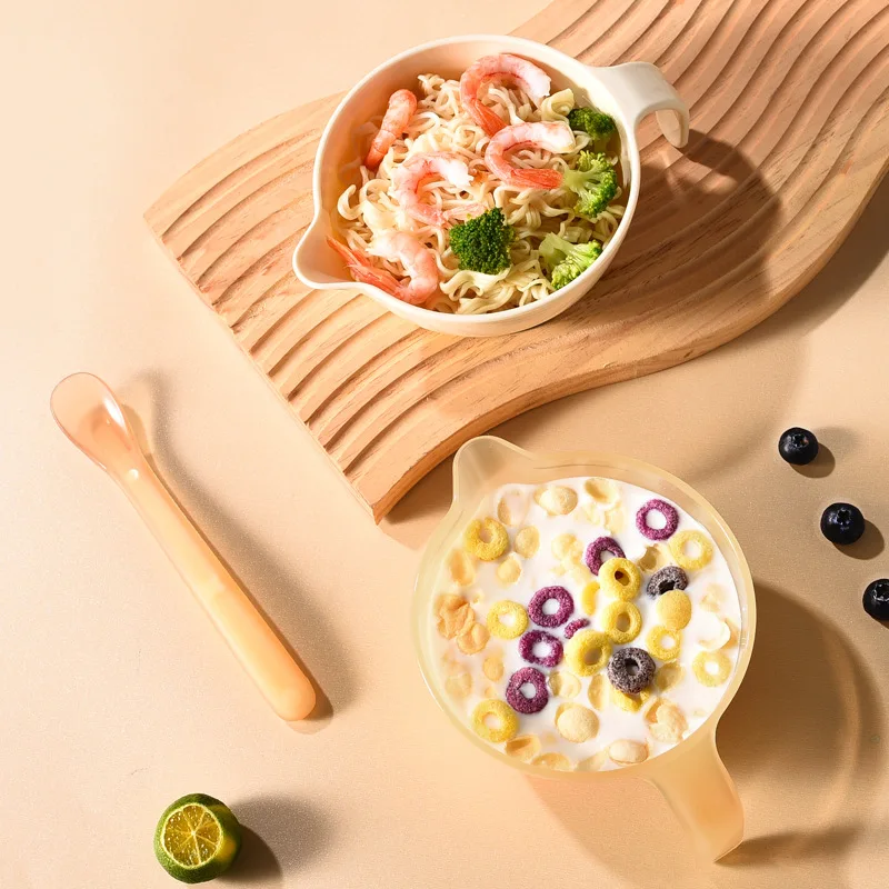 Baby Complementary Food Bowl Children's Duckbill Pointed Mouth Rice Paste Special Anti Drop Scale Baby Feeding Bowl Spoon