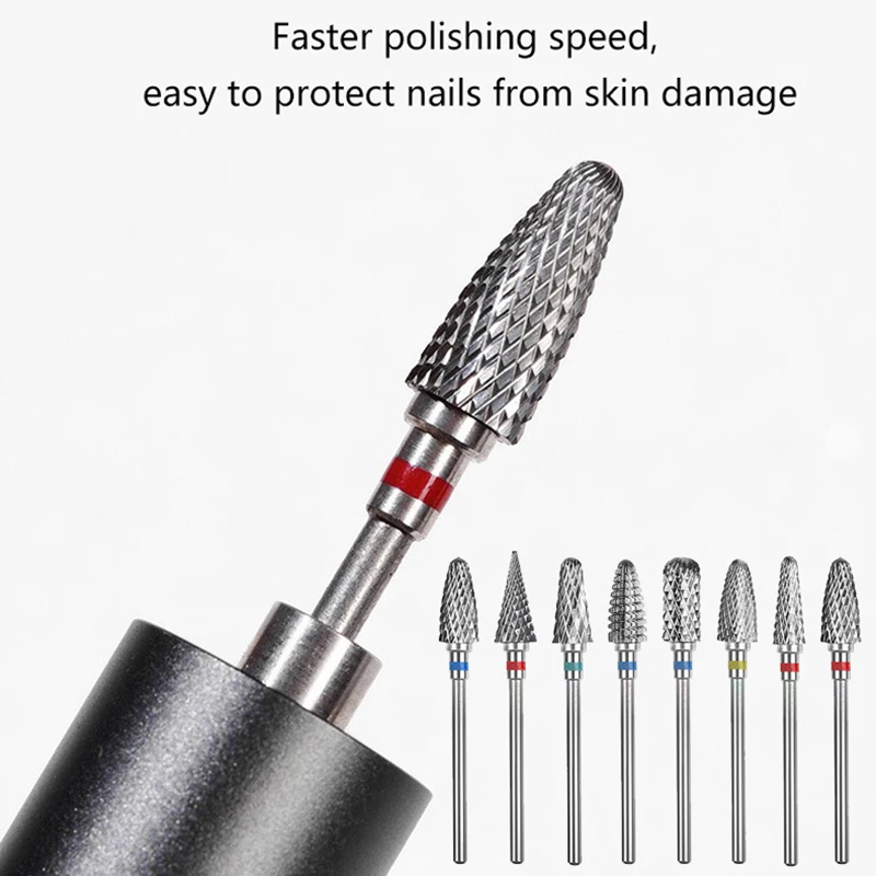 Tungsten Aço Nail Drill Bits para Manicure Elétrica, Pedicure Ferramentas, Nail Polishing Machine, Acessórios Equipamentos, 1Pc