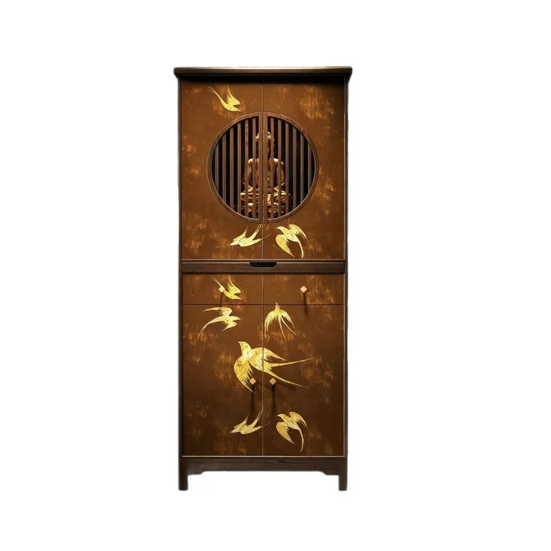 wood flying swallow Buddhist niche cabinet household offering altar Song-style aesthetics Zen vertical cabinet offering table