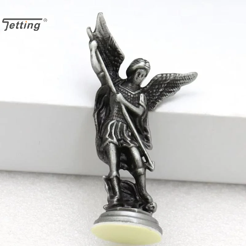 Saint Michael Figurine The Archangel Defeating Satan Guardian Statues Zinc Alloy Ctafts For Home Room Tabletop Decor