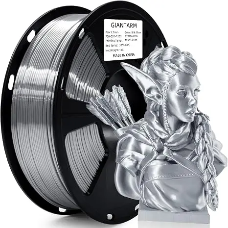 GIANTARM Silk PLA Filament 1,75mm 1kg ±0,03mm Seidenglänzend Mehrfarbig 3D-Drucker Filament für Ender 3 Bambu Prusa FDM Vasen Figuren