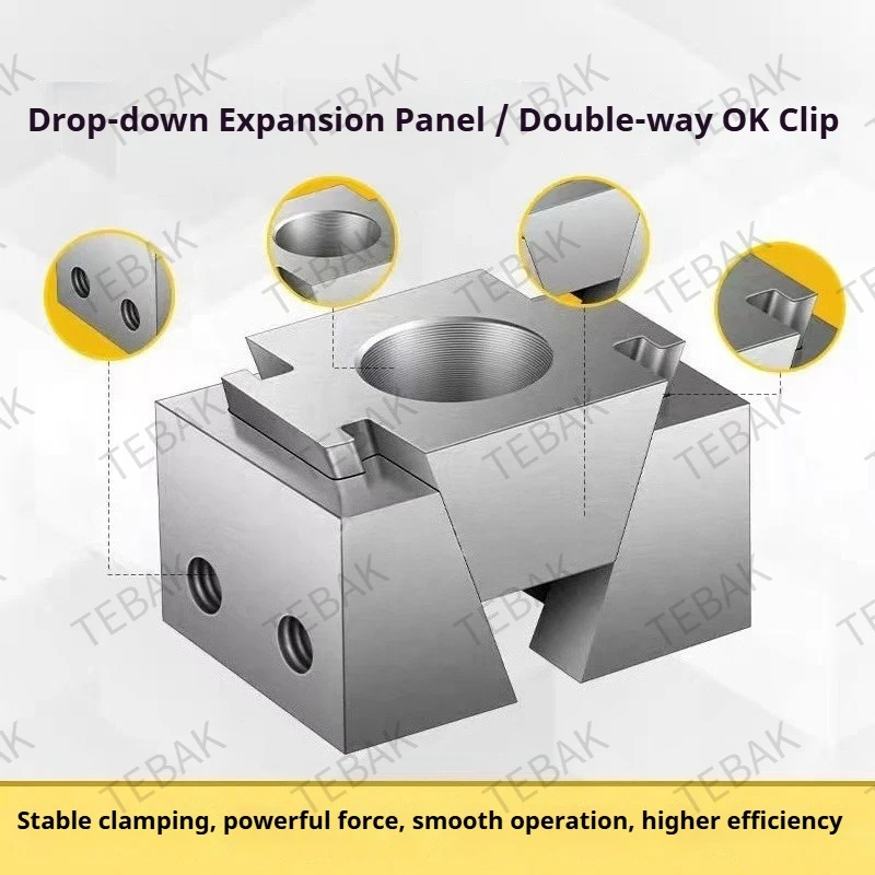 M6-M16 Precision Ok Fixture Wedge Expansion Tabletop Adjustable Side Fixed Clamp CNC Machining Part for Sculpture Carving Model