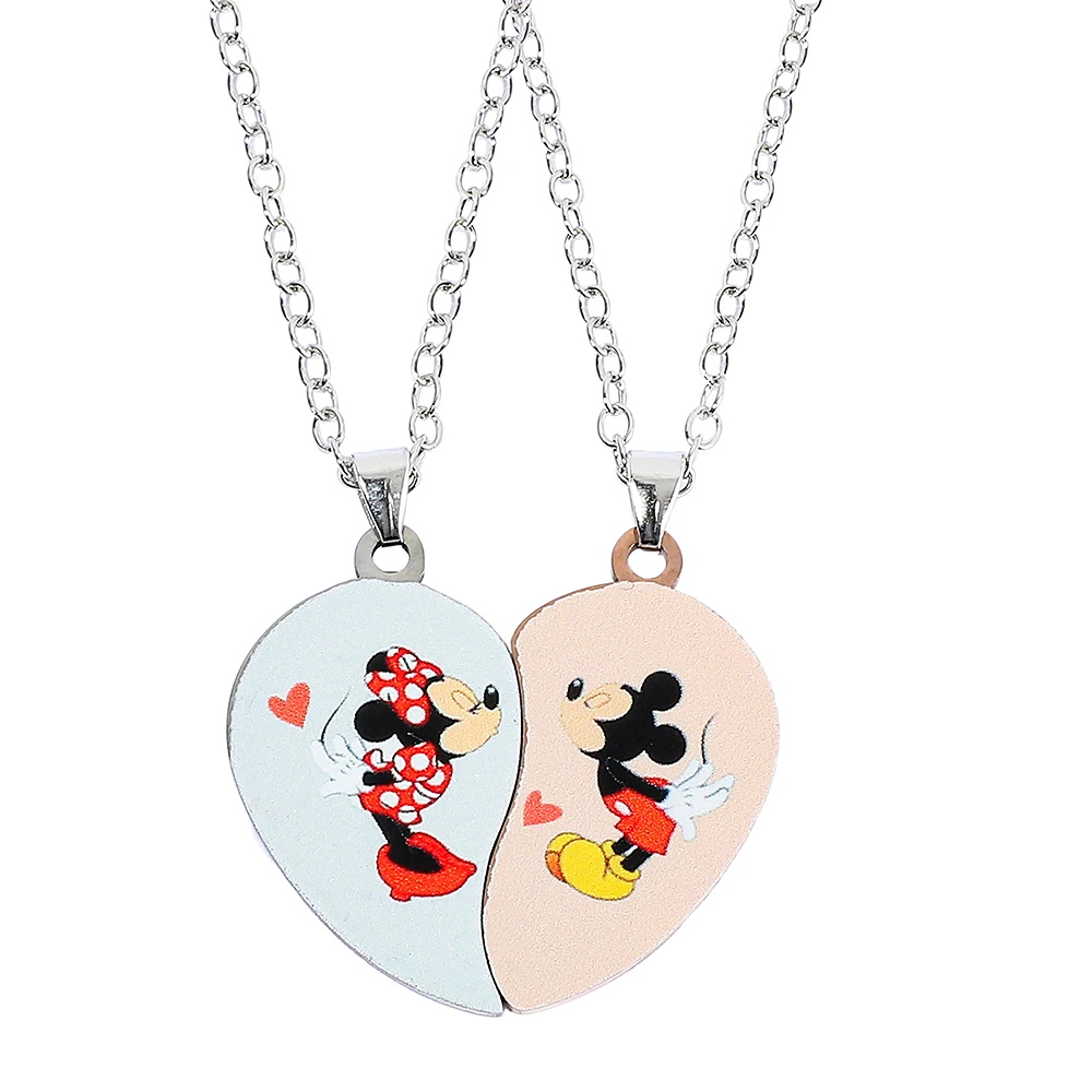 

Stitch Couple pendant Set - Matching Heart Pendant Love Lilo & Stitch Ohana Couple Gift