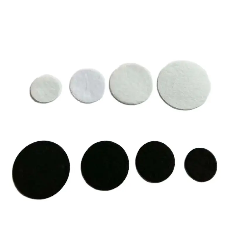 100pcs/lot White Black Round Felt Fabric Pads Eco-friendly Patches Circle Felt Pad for Fabric Flower Accessories DIY Scrapbook