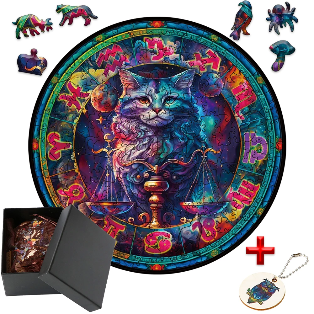 

Games for Children Keychain Brain Trainer Child Puzzle Adults Jigsaw Intelligence Puzzles 3d Cats Wooden Puzzle Animals Wood