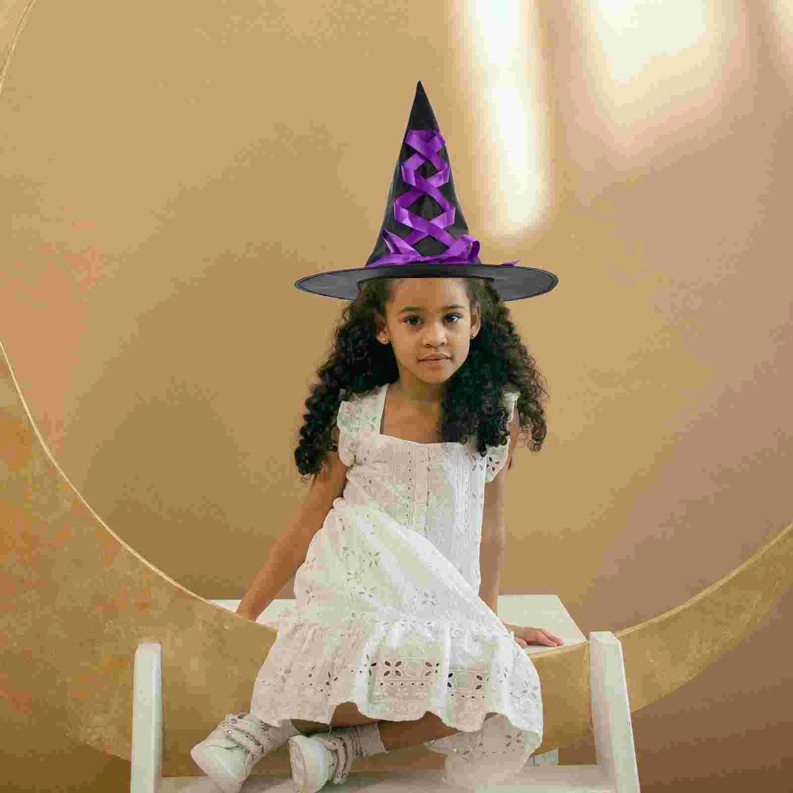 Halloween Hoed Cosplay Rekwisieten Heksen Bezem Spin Kostuum voor Kinderen Baby Accessoires Tovenaar Caps Kostuums Meisjes Kit Hoeden