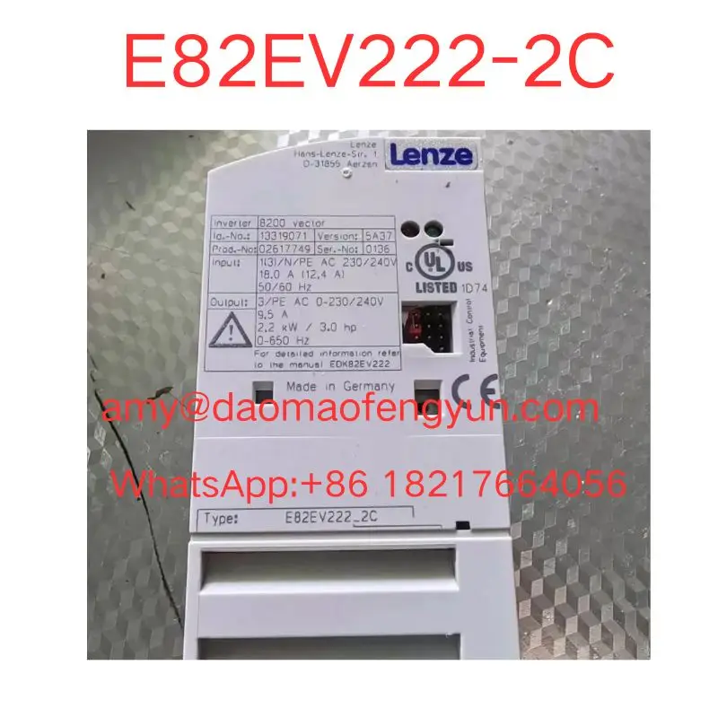 Second-hand  E82EV222-2C  Inverter 2.2kw 220V  tested  ok  fast  shipping