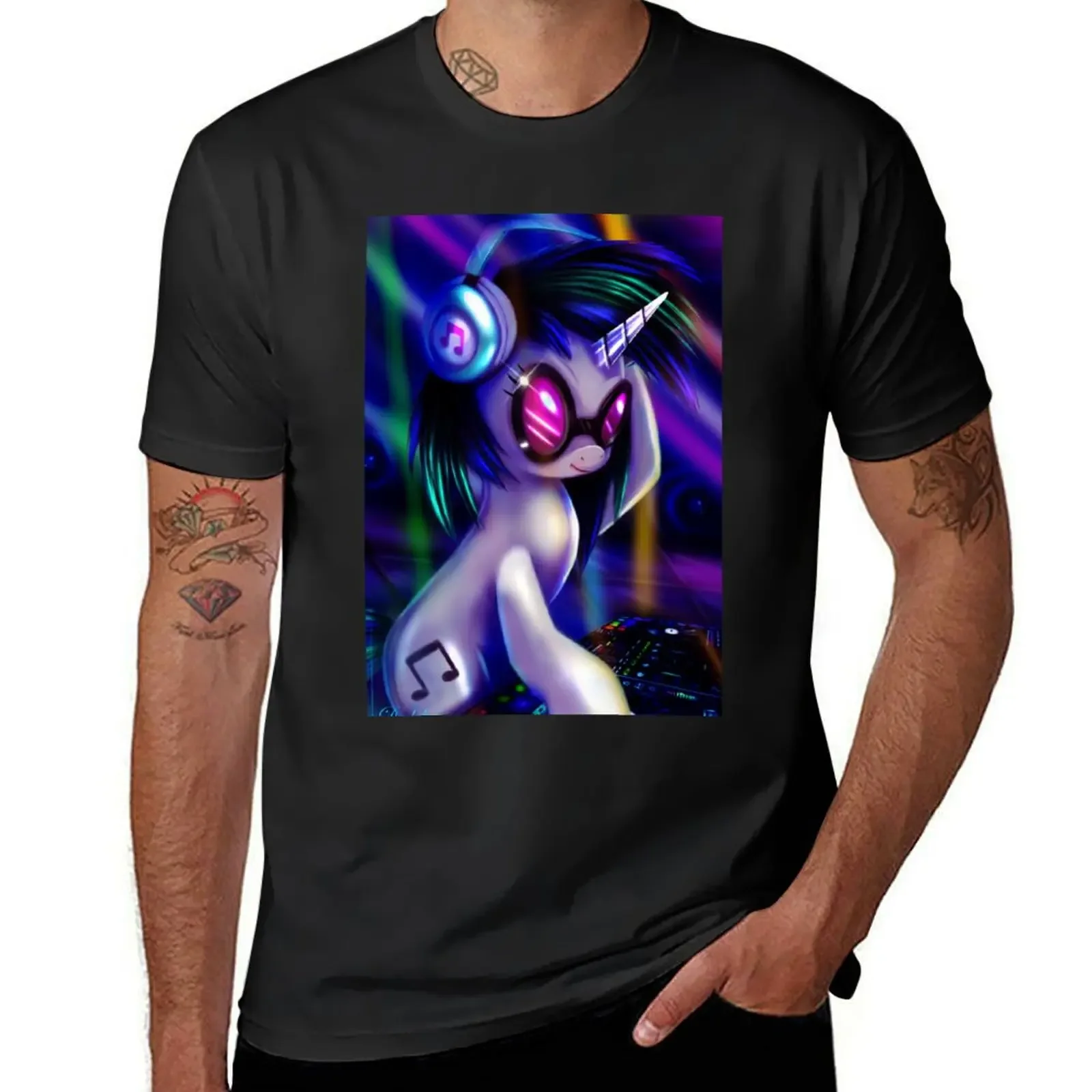 Dj Pon-3 (Vinyl Scratch) T-Shirt shirts graphic tees cotton man t-shirts Anime t-shirt Men's clothing