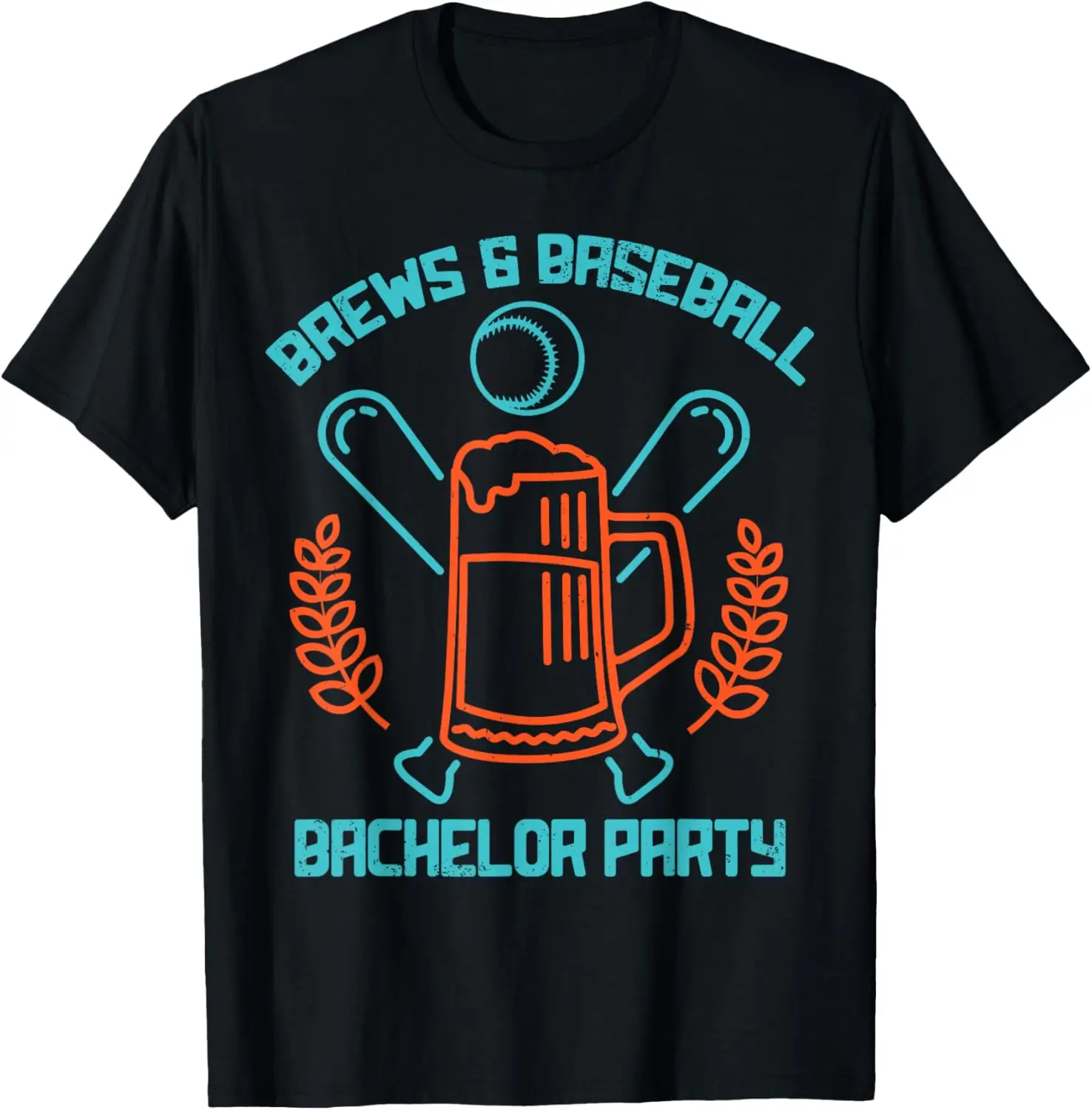Mens Brews & Baseball Bachelor Party แฟนเบสบอลหรือเสื้อยืดผู้เล่นที่ดีที่สุด