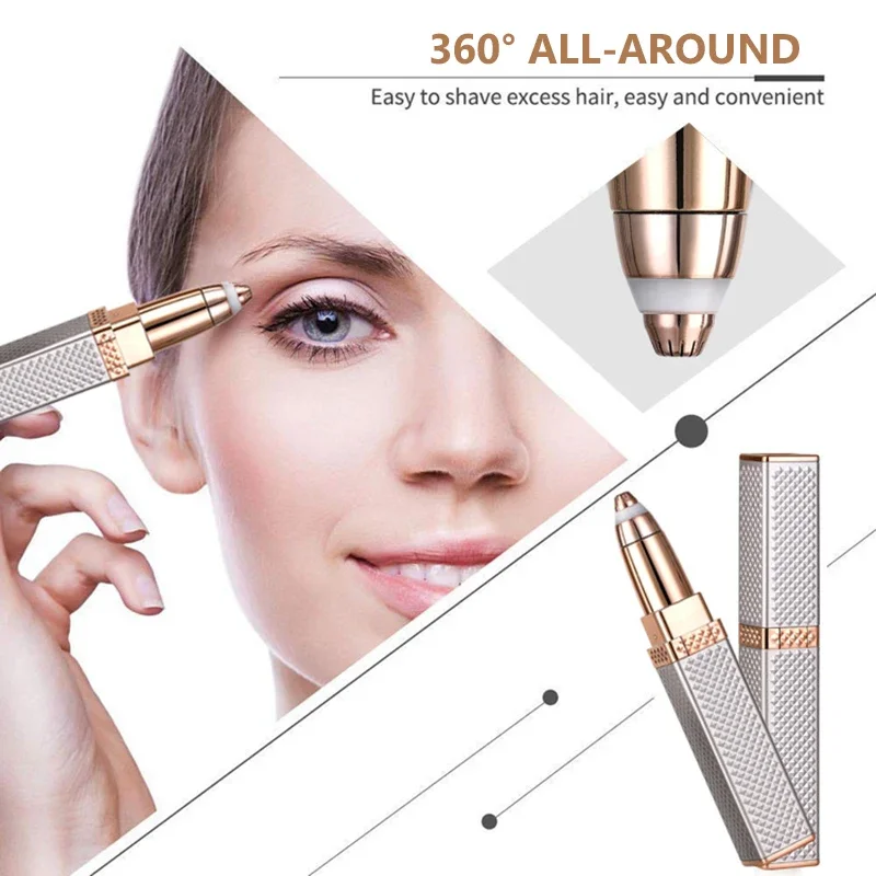 2-in-1 Multifunctional Electric Hair Removal Device with LED Light Specially Designed for Eyebrow Shaver Underarm Hair Leg Hair