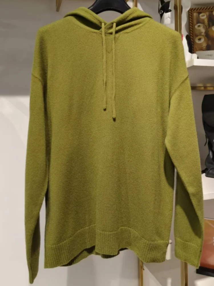 

Мужской вязаный свитер с капюшоном TRANDS, смесовая шерсть, свободный крой, практичный, модный, городской стиль, длинный рукав, зимний сезон, цветной