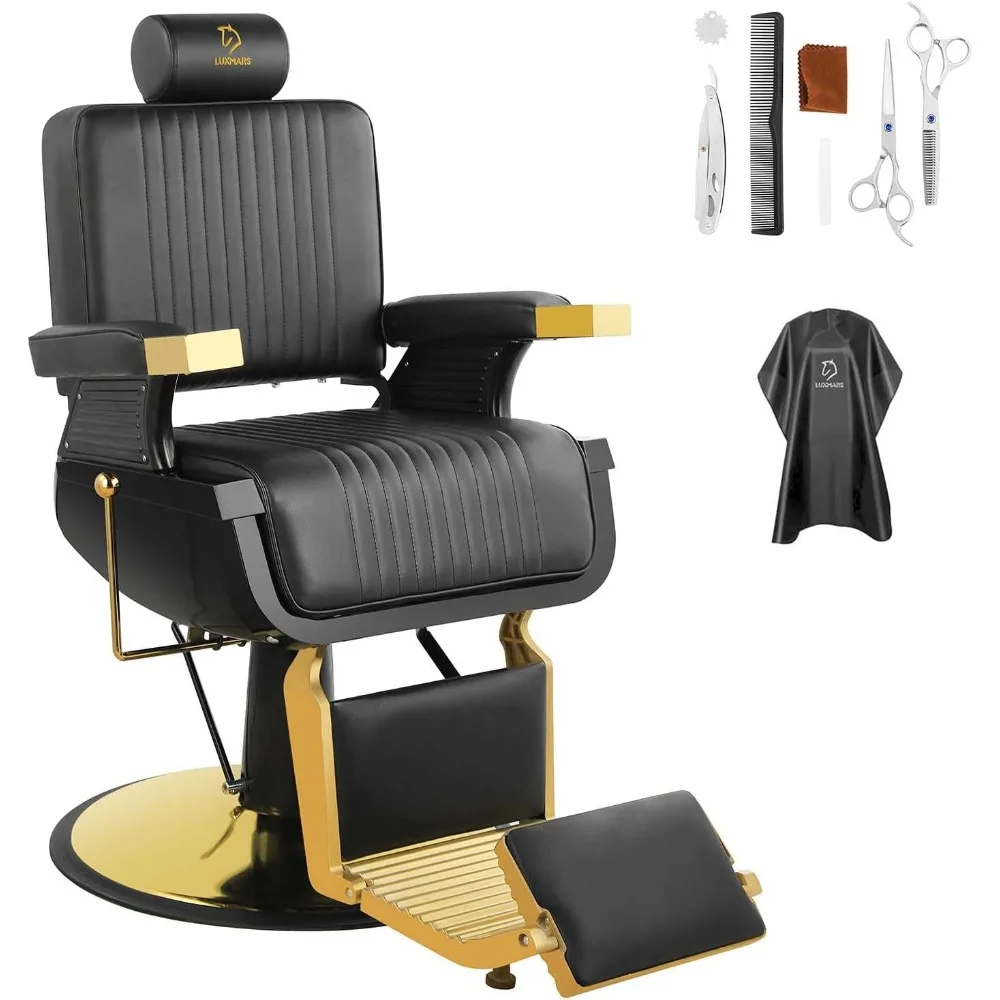 

Barber Chair Hydraulic Reclining Design – 360° Swivel Heavy-Duty Salon Chair for Hair Stylists & Barbers in Salons