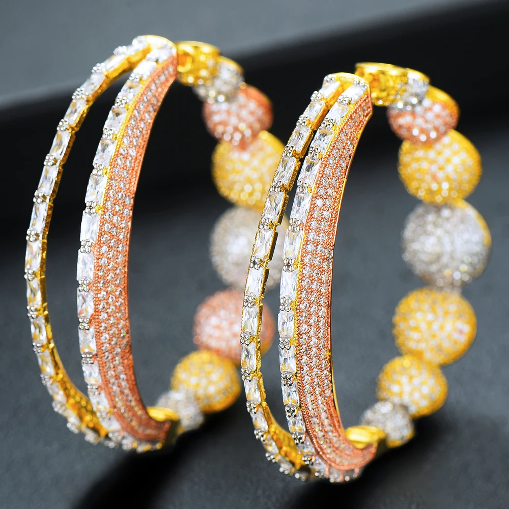 Missvikki Original Luxury Dubai Style Charm Hoop Earrings For Women Wedding Party Shiny Earrings Gift High Quality Accessories