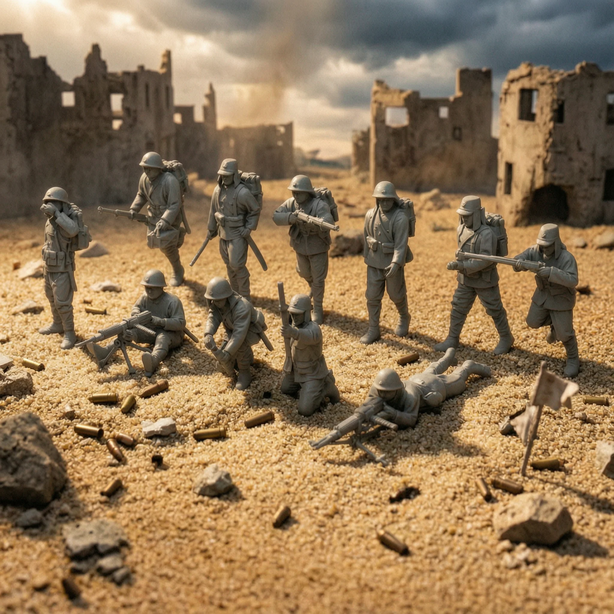 11 Pieces Unpainted Miniature Soldier No Base Resin Soldier Figurine Small-Scale Figurine Compact Decor Premium Display
