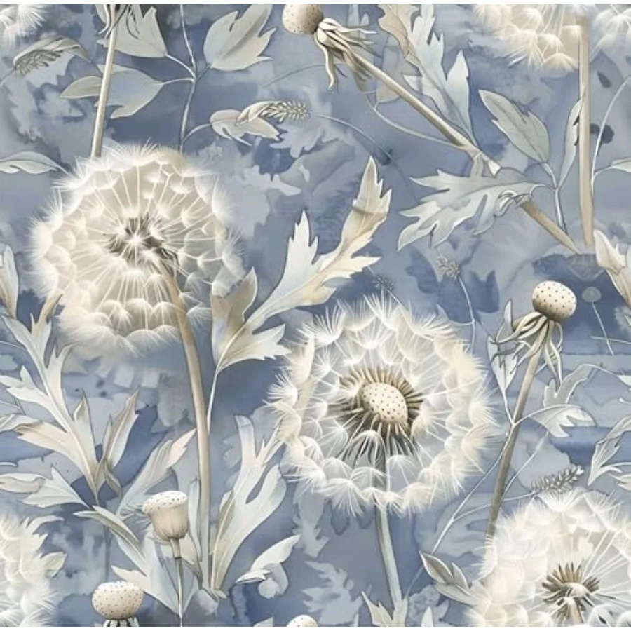 

Peel and Stick Wallpaper Floral Contact Paper 16.9inx393.7in Vintage Blue Contact Paper Peel and Stick Dandelion Boho Self Adhe