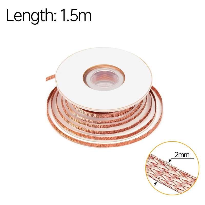 Flux gecoate desoldeervlecht soldeerlont 2/3/4 mm breedte, 1,5 m 3 m 10 m lengte, zeer zuiver koper voor snelle PCB BGA SMD-reparatie - afbeelding 2