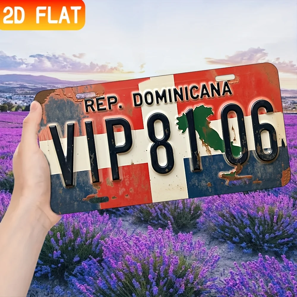 2D Flat - [Open ]2D Flat Plaque Cover And Plaque, 2D Flat Design, for Decoration Solely, Dominican Republic Plaque Replica Made