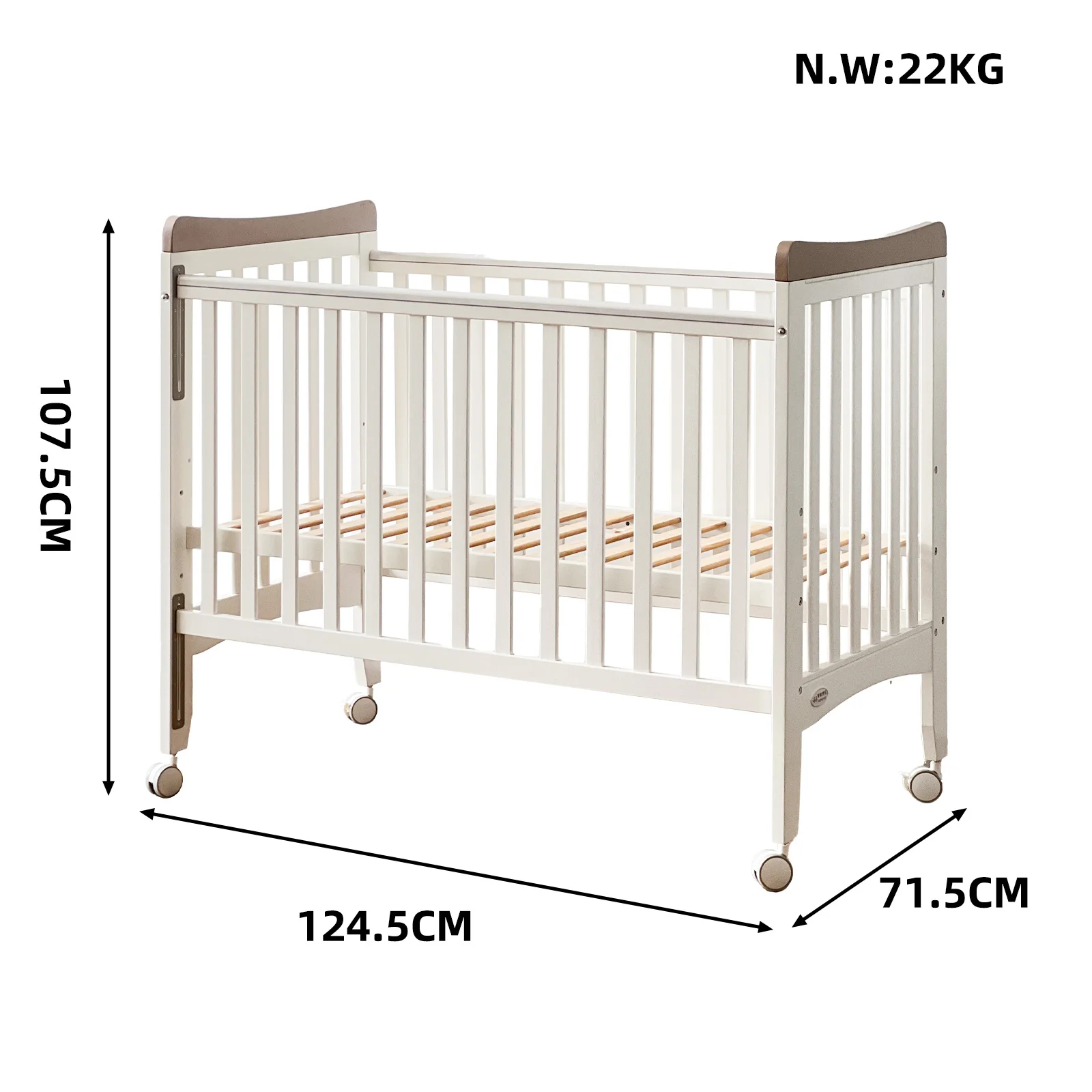 Adjustable Height Sleeping Girl Beds Co Sleeper Wooden Portable Crib Lit Pour De Bébé Lit Bébé Baby Bed