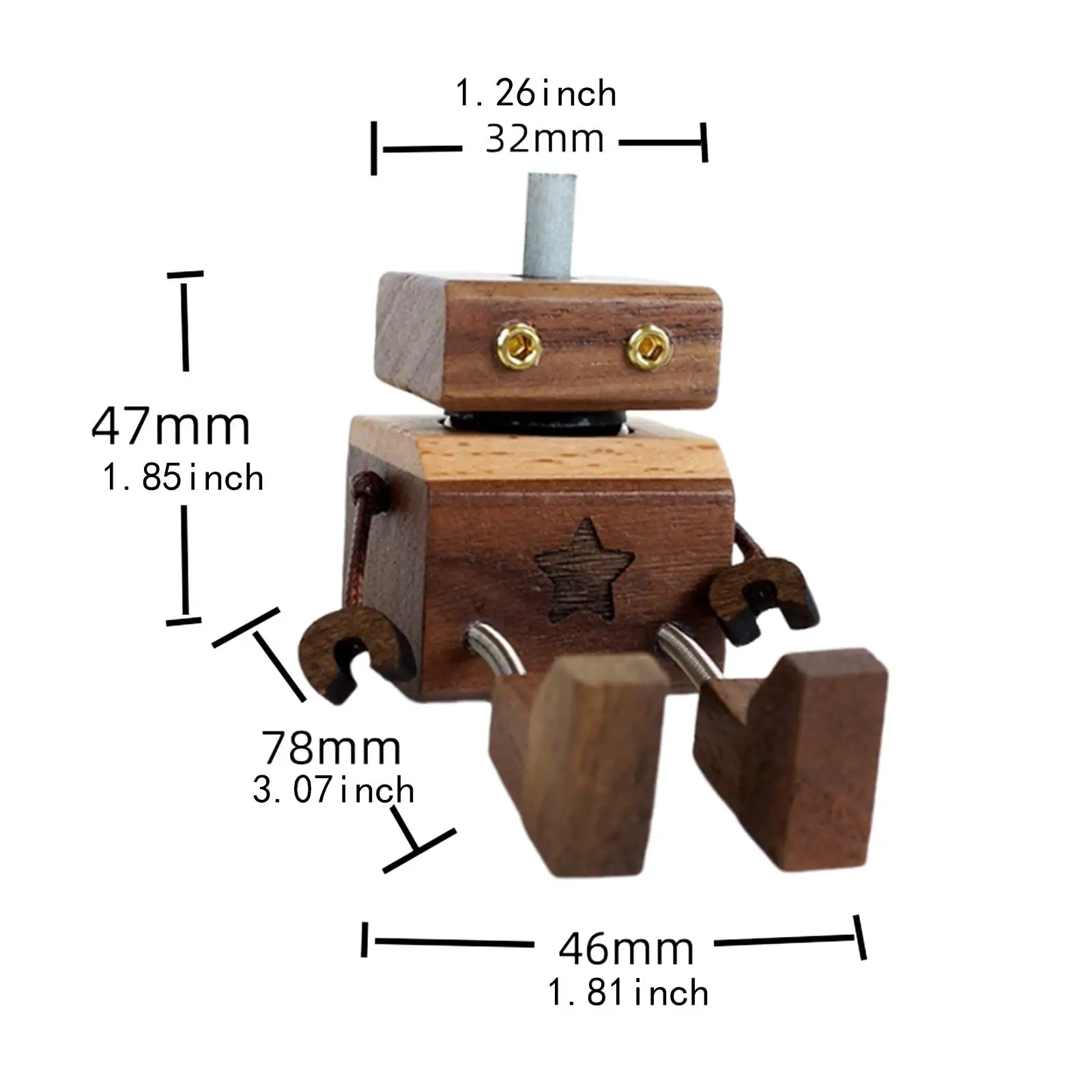 Car Essential Oil Diffuser Robot Wooden Air Freshener Refillable Perfume Bottle Aroma Vent Clip for Home and Interior