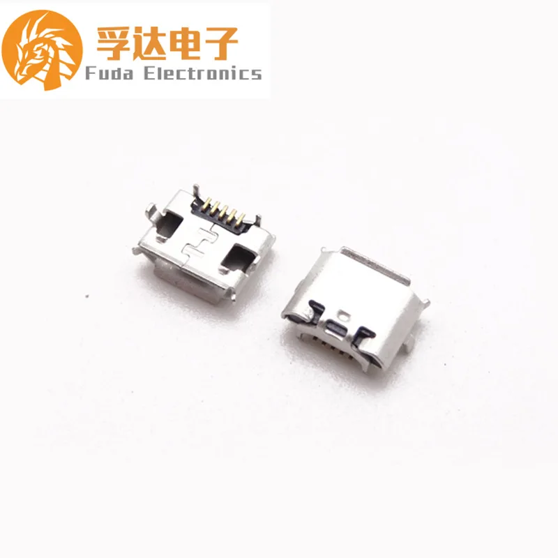 For MICRO 5P reverse female seat, reverse horn on board 4.85 outer 7.2 pin pitch four-pin plug board