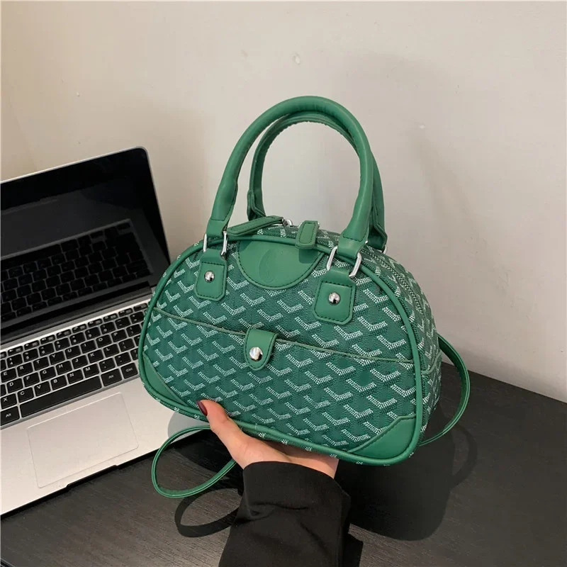 

Star same portable dog tooth bag fashionable new popular bowling bag high texture foreign trade shoulder messenger bag