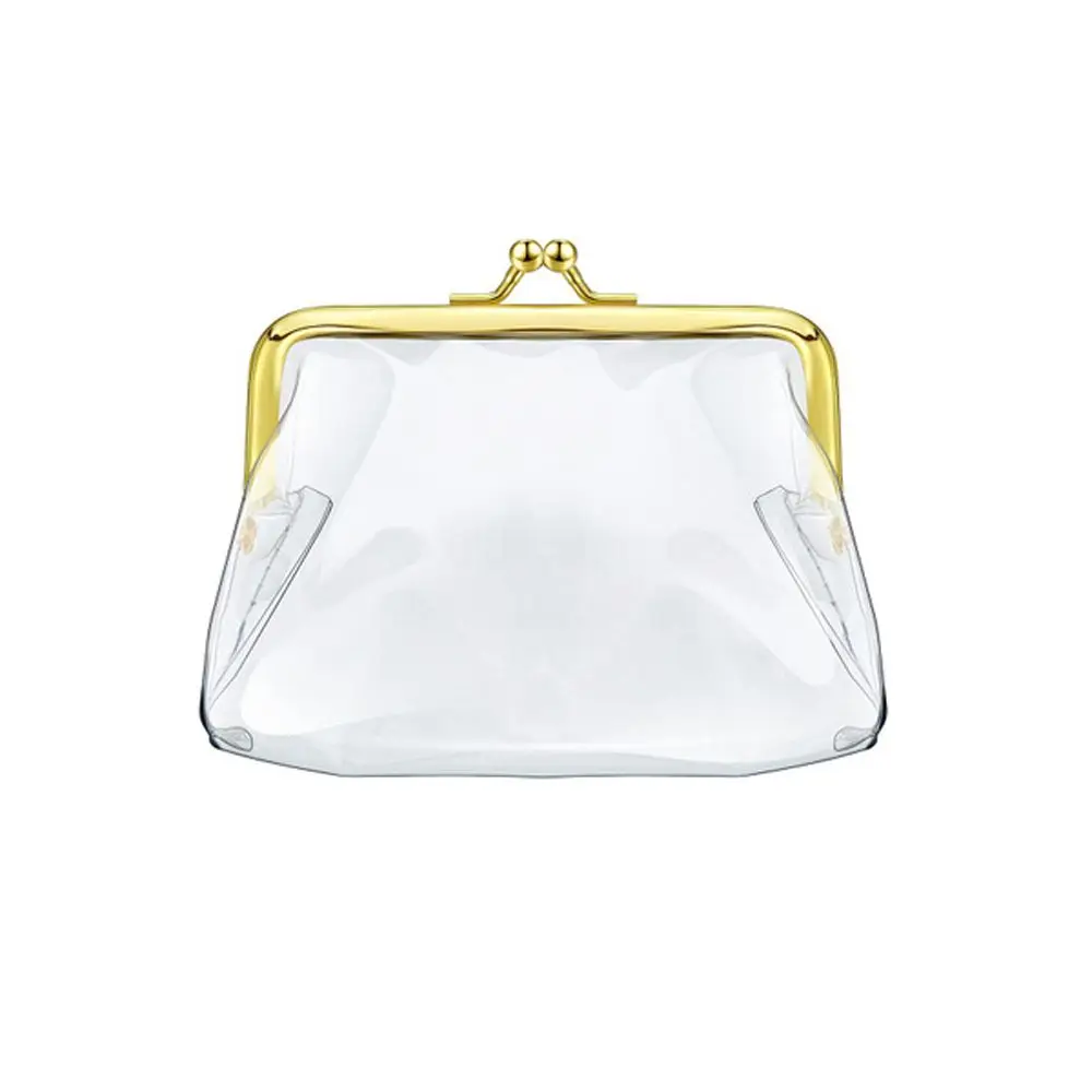 Bank Card Kiss Clasp Lock Credit ID Card Iron Mouth Clip Transparent Coin Purse Card Holder Small Wallet Change Purse