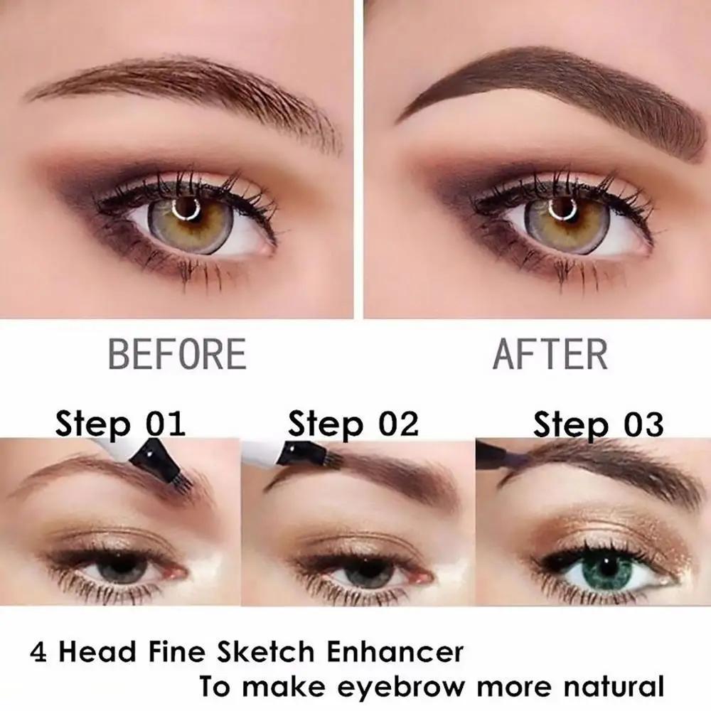 3D Microblading Eyebrow Pen Waterproof Fork Tip Eyebrow Tattoo Pencil Long Lasting Professional Fine Sketch Liquid Eye Brow Pen