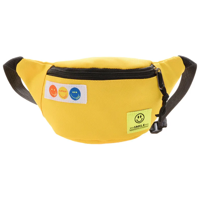 Bolso cruzado con cara sonriente para niños y niñas, cinturilla informal con cinturón ajustable, genial