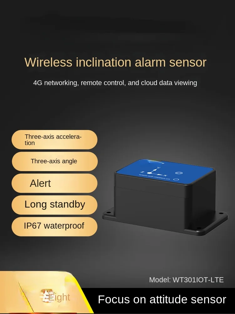 Remote monitoring and wireless inclination alarm by IOT 4G angular acceleration sensor