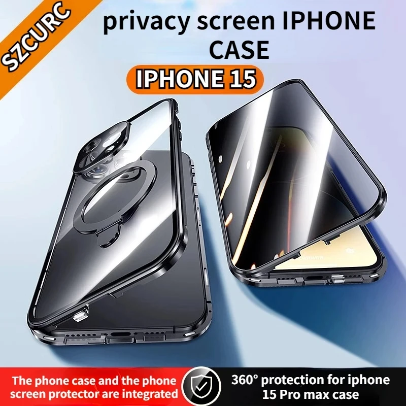 

Deluxe 360° Magnetic Case for Iphone 15 Pro Max Case Protective Phone stand Iphone Case 14 Pro 13 Pro Max Magsafe Case
