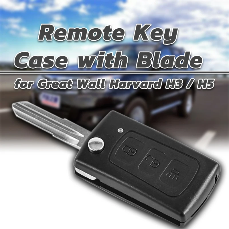 Car Folding Remote Flip Key Case Shell Fob With Blade 3 Butto For Great Wall HAVAL HOVER H3 H5