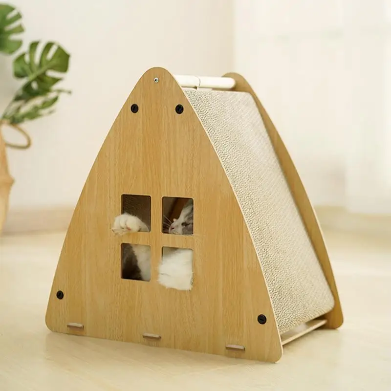 Cat Scratch House Cardboard Multifunctional Cat Cardboard Box With Plush Ball Toy Thickened Cat Scratch House Durable