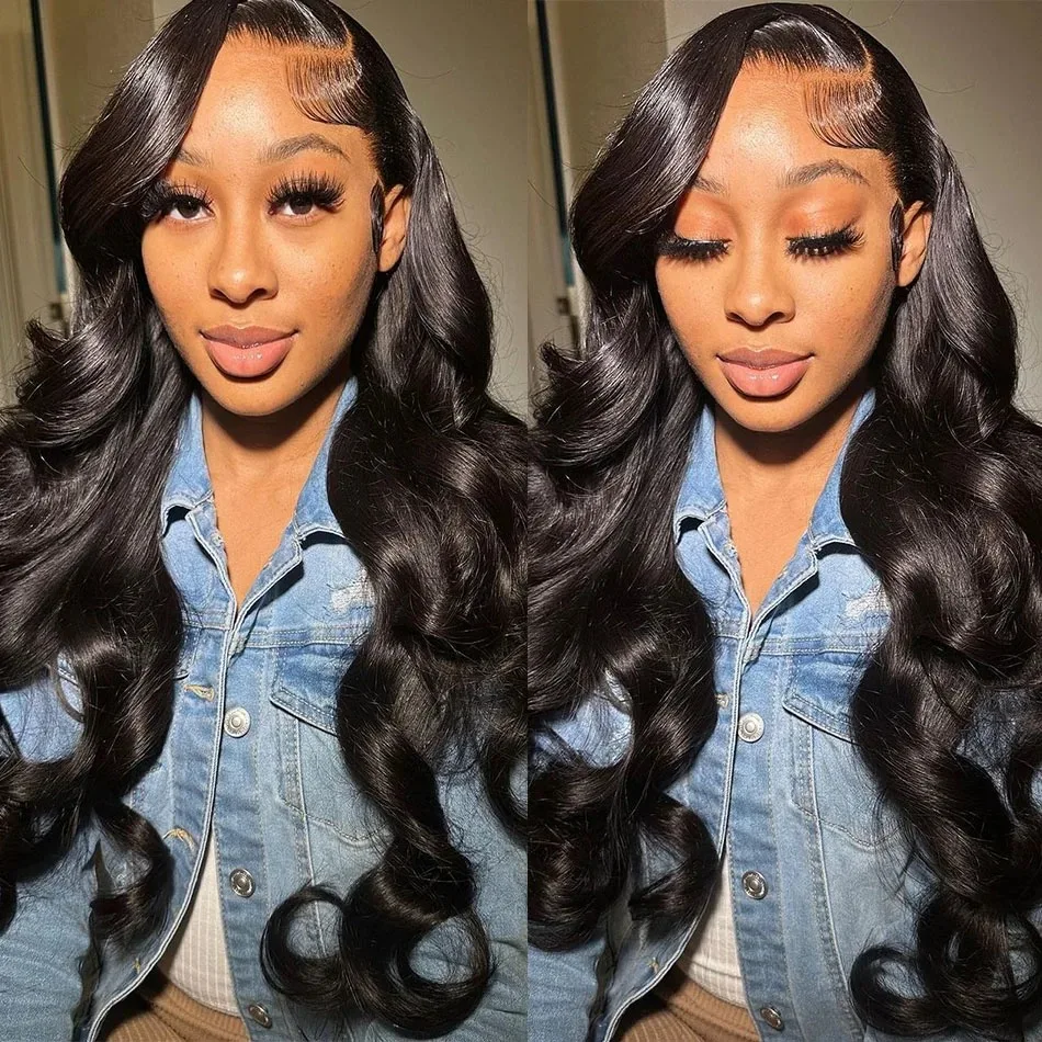 Perruque Lace Front Wig Body Wave Naturelle, Cheveux Humains, 13x4 HD, Transparent, Pre-Plucked, 30 40 Pouces, Densité 250, pour Femme