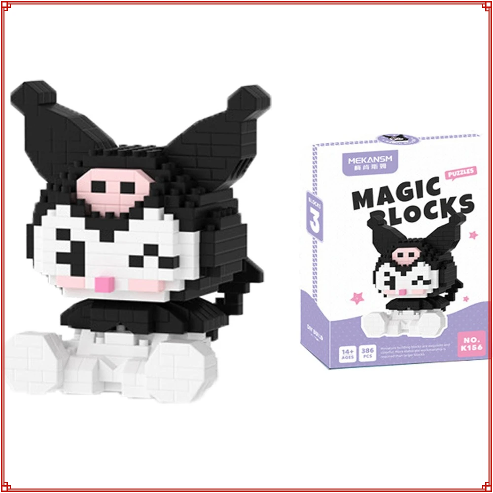 

Keeppley Cartoon Anime Character Series Building Blocks Cute Melody Mini Sitting Posture Hello Kitty Kuromi Model Toys Kids Gift