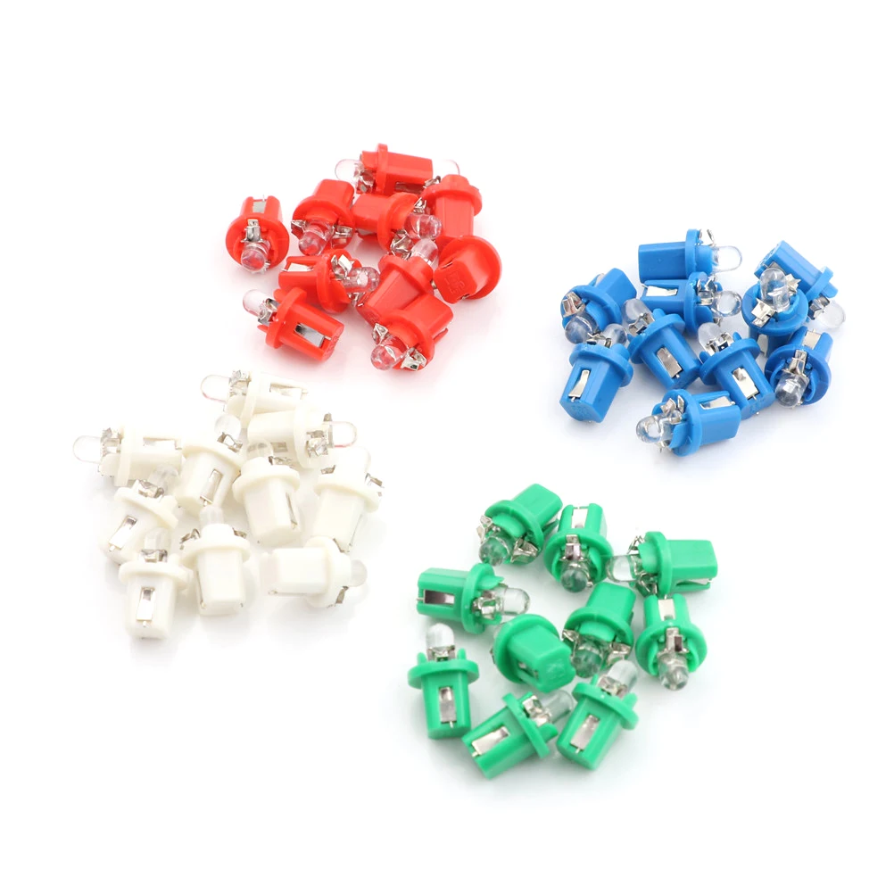 Multi Color T5 B8.5D B8.5 SMD LED Car Light Automobiles Light-emitting Diode Instrument Dashboard Light Bulbs  DC 12V 10Pcs/lot