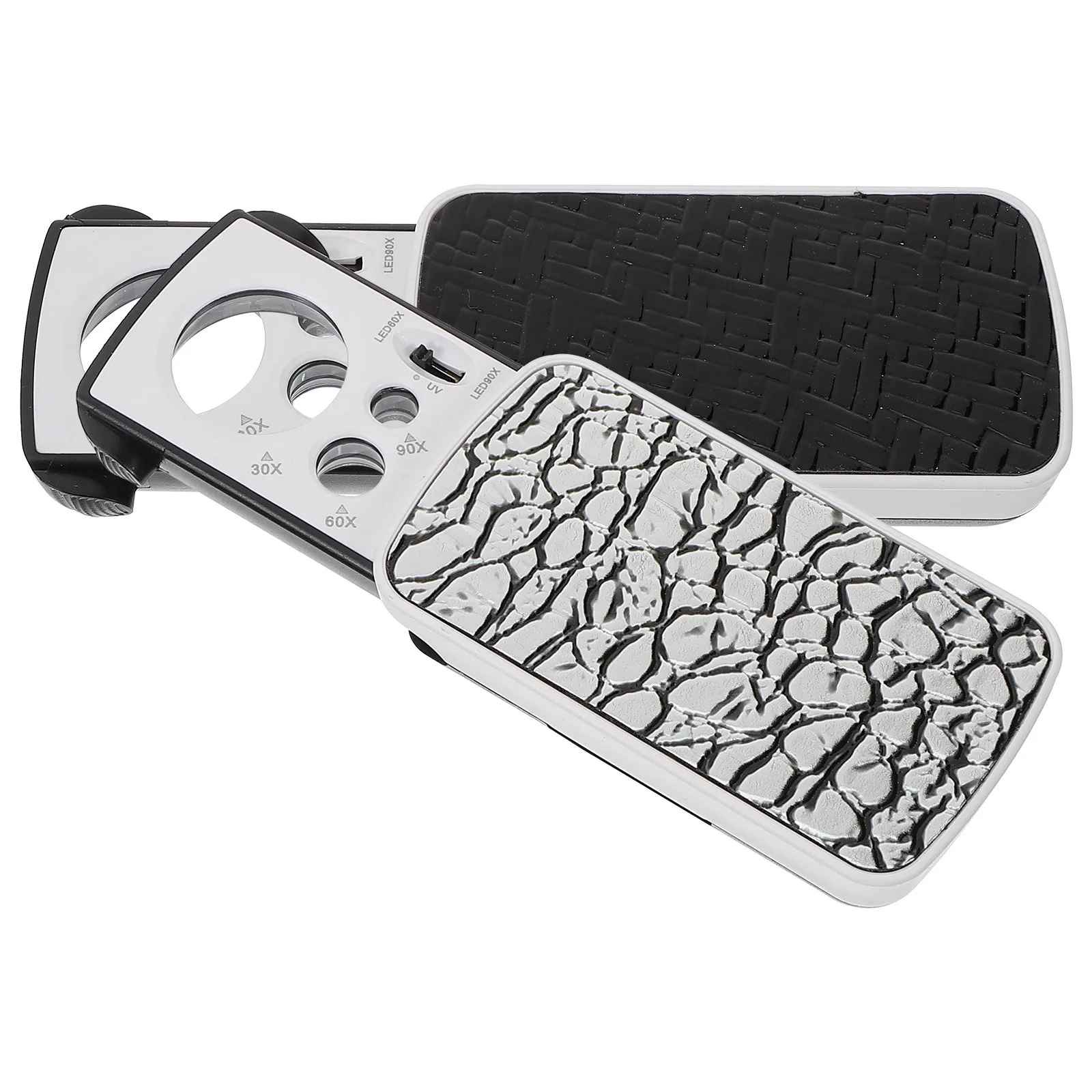 แว่นขยาย 2 ชิ้น พร้อมไฟ LED แบบพกพา สำหรับนักสะสมเหรียญ ความคมชัดสูง